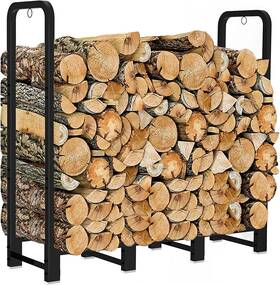 Abear-ofr4-208 Artibear Firewood Rack Stand 4ft Heavy Duty Logs Holder For Outdoor Indoor Firep