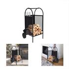 Atrftset3 Home Dcor Firewood Log Rack With Wheels Cart Tools Fireplace