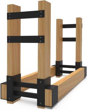 Balie Space 711181585995 Outdoor Firewood Rack Brackets Kit For Fire Wood Pile Storage Adjustable Log St