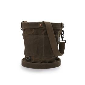 20232025-037 Barebones Foraging/gardening Bag - Waxed Canvas Convertible Straps Dark Khaki