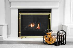 96309 Barton 18 Inch Wrought Iron Log Rack Black With Scroll Design Fireplace Firewood Hol