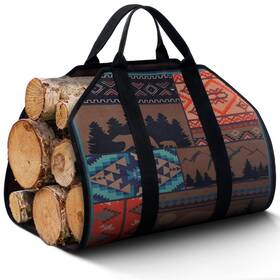 Sij-barydat-341 Barydat Large Firewood Carrier With Handles 39 X 18 Inches Canvas Lo