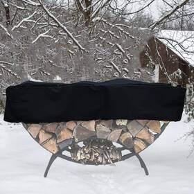 Becony 419391670334 Curved Firewood Rack Cover - Half Round Log Wood Pile Storage Protecto