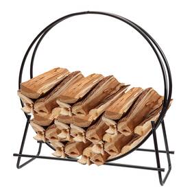 Beshiny 100216514406 30 Inch Indoor/outdoor Firewood Racks Tubular Steel Log Rack Hoop