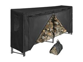 Bh Blue Home 734126762695 Indoor And Outdoor Firewood Rack With Waterproof Cover - Heavy Duty Log Storage