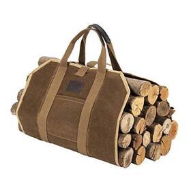3735261 Bhd Firewood Fireplace Carrier Logs Tote Holder 20 Oz Waxed Canvas Sturdy Brown