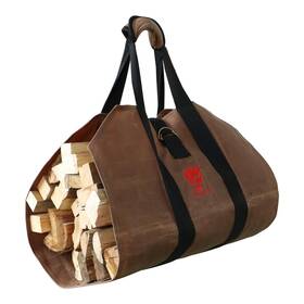 Chj-010 Biggerfire Firewood Carrier 38x18 Inches Waxed Canvas Log Wood Holder Tote Fire