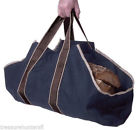 Black Log Wood Holder Tote Carrier Firewood Panacea Winter Fire Home Bag Canvas