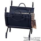 Black Wrought Iron Log Holder With Canvas Carrier 728649204992
