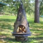 Blue Gold Accent Style - Rooster Garden Cast Chiminea Aluminum