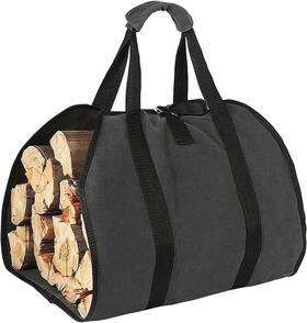 Kas568 Brand Cxwllc Firewood Storage Bag 39in X 19in Canvas Log Carrier Tote Black