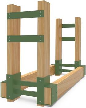 Branded 313057422498 Outdoor Firewood Rack Brackets Kit For Fire Wood Pile Storage Adjustable Log Sta