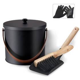 Ps556fusa Brian & Dany And Mini Ash Bucket With Lid Shovel 1.2 Gal Black