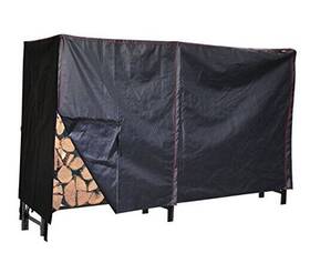Broilpro Accessories 756040752811 8ft Heavy Duty Vinyl Indoor Outdoor Firewood Storage Log Cover Black 8 Inch