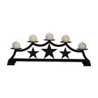 C-pfp-45 Village Wrought Iron Star Fireplace Pillar Candle Holder 604414020601