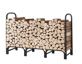 Calidola 974380751200 8ft Firewood Storage Log Rack With Cover Heavy Duty Indoor Outdoor Holder