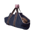 Canvas Bag Storage Carry Handles Tote Kindling Firewood Log Carrier Black Wood