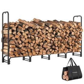 Vh1511 Carrier 8ft Firewood Rack Outdoor Heavy Duty Adjustable Log Holder With Bag Me
