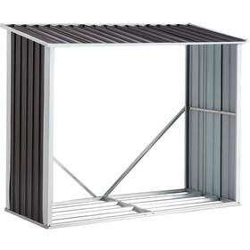 W1129tf1 Cascia 70.9 Inch Anthracite Galvanized Steel Firewood Rack Log Storage Shed