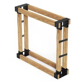 An114yuyx Cesicia Firewood Log Rack Bracket Kit Adjustable To Any Length Black 4-pieces