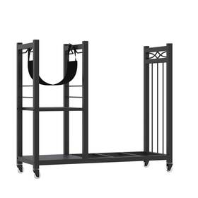 Fp24010504 Cesicia 31 Inch Heavy-duty Outdoor Firewood Rack With Wheels