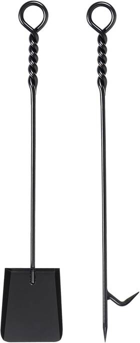 40inropehgshovel Cklt Fireplace Tools Set With 40inch Twisted Rope Design Fire Poker And