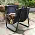 Co9102a-bk Crosly Furniture Black All-weather Canvas Steel Log Tote Home Improvements Protective Storage Bin