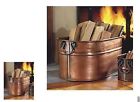 Collect Log Copper Wood Bucket Heat Fireplace Bin Holder Storage