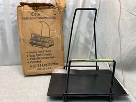 Lc-24 Colonial Vtg Iron Log Carrier Holder Foldable Heavy Duty Rod Frame Usa Made