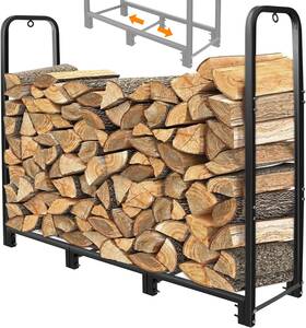 Connoo 445023529597 4ft Firewood Rack Stand Heavy Duty Log Holder Fireplace Woo