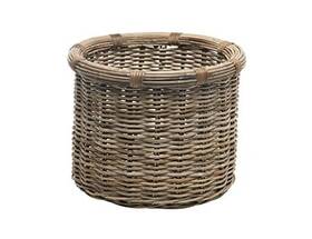 1060106 Contract Manufacturer Rattan Kobo Round Log And Storage Basket Gray-brown