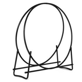 Ghm0449 Costway Firewood Rack 40.4 Inch X 37.6 Outdoor Tubular Steel Log Hoop Holder Round