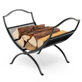 H291dka8675 Costway Fireplace Log Holder Folding Firewood Rack Storage Heavy Duty Logs Stacker