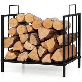 H306a8750 Costway 18 Inch Firewood Rack Decorative Steel Storage Log Holder With Handle