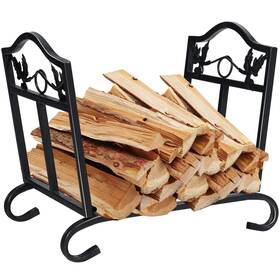 H640a13851 Costway Foldable Firewood Log Rack Steel Wood Storage Holder For Fireplace Black