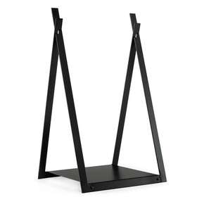 Hv10295dk Costway Triangle Fireplace Rack Log Storage Holder With Raised Base Heavy-duty Steel Frame