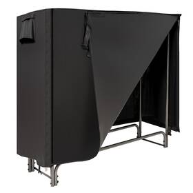 N537gra19444 Costway 4ft Firewood Storage Log Rack Heavy Duty Iron Holder With Waterproof Pvc Cover