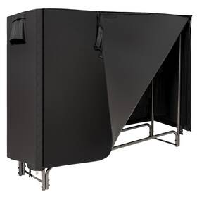 N538gra19445 Costway 5ft Firewood Storage Log Rack Heavy Duty Iron Holder With Waterproof Pvc Cover
