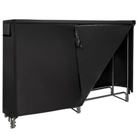 N539gra19446 Costway 6ft Firewood Storage Log Rack Heavy Duty Iron Holder With Waterproof Pvc Cover