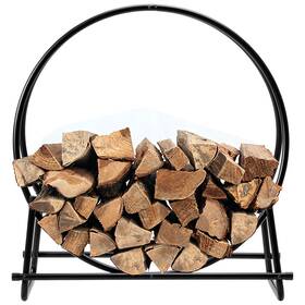 O520a21843 Costway 30 Inch Tubular Steel Log Hoop Firewood Storage Rack Holder Carrier Round Display