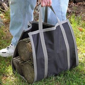 1137420 Critter Blankets Ltd Nylon Canvas Firewood Carrier - Black