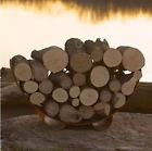 Crlr-carbon Firepit Art Fire Pit Crescent Log Rack Carbon 689145619010