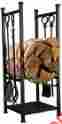 Cwi15234 Panacea Log Bin W 4pc Fireplace Tool Set Black Fire Wood Rack Storage Firewood