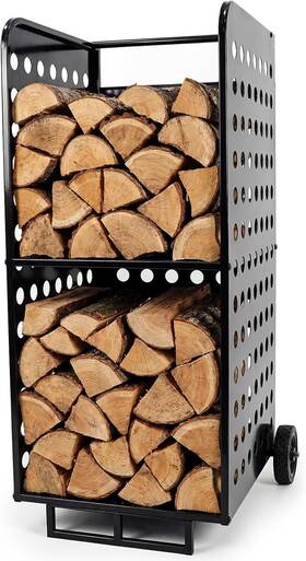 Cycayit 445018394339 Firewood Rack Outdoor Heavy Duty 800lbs - Rolling Cart With Wheels All