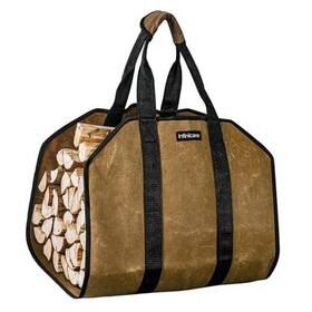Fc2201 Dearhome Direct Firewood Carriers With Handles - Heavy Duty Canvas Bag Brown