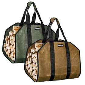 Fc2206 Dearhome Direct Firewood Carrier With Handles - 2pcs Heavy Duty Canvas Brown Military Green
