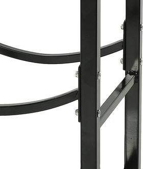Decor 313057518535 32 Inch Firewood Rack Outdoor With Hooks - Powder-coated Steel- Indoor Firepl