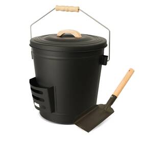 Yt32001-01 Decor Essence Heavy-duty Fireplace Ash Bucket With Lid Handle And Shovel Large Metal Coal
