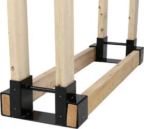 Qx-5511 Decor Firewood Log Storage Rack Bracket Kit - Adjustable Length For Fire Pit Area P