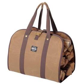 Zcb1001 Dedrenae Waxed Canvas Firewood Carrier With Handles Heavy Duty Log Bag Brown